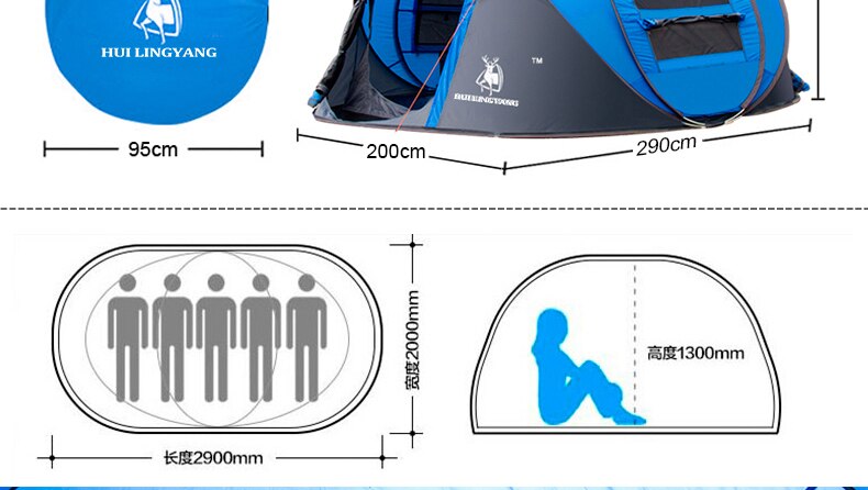 Cheap Goat Tents Tent Pop Up Camping Tents Outdoor Camping Beach Open Tent Waterproof Tents Large Automatic Ultralight Family Tents 